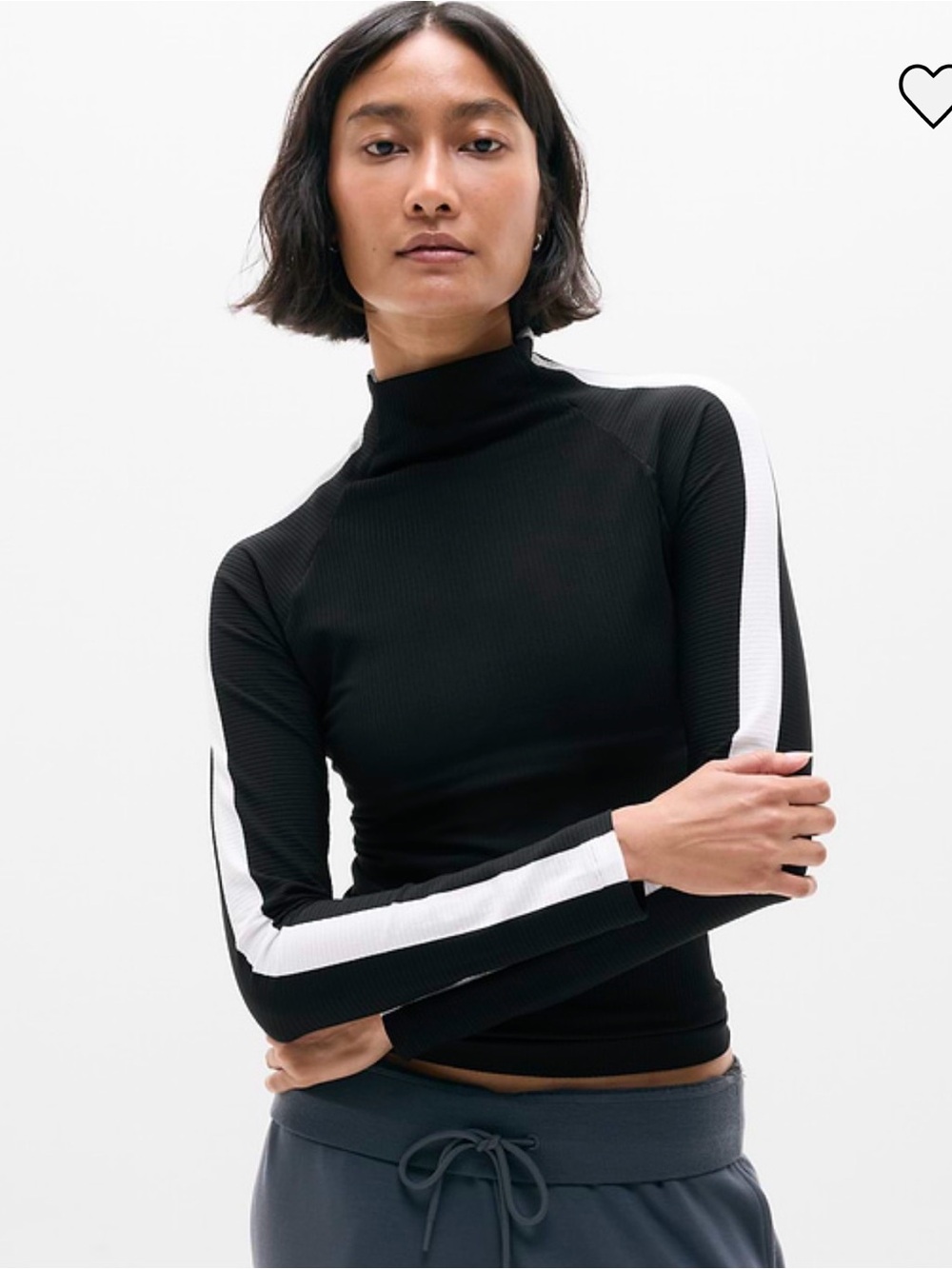 Athleta Renew Seamless Mock Neck top - size M